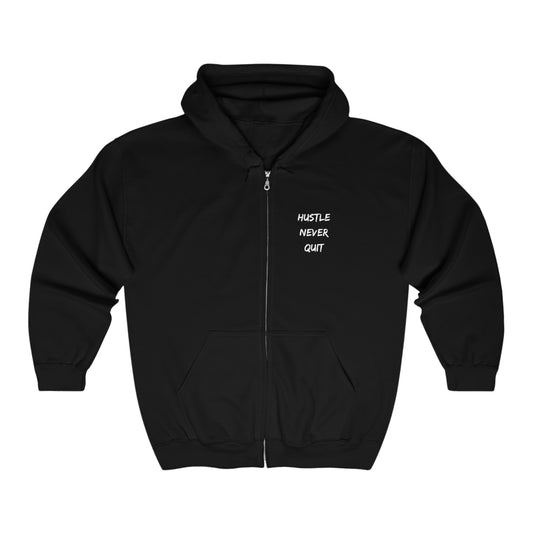 Hustle Never Quit Full Zip Hooded Sweatshirt